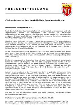 pressemitteilung - Golfclub Freudenstadt