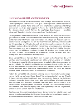 Herzratenvariabilit&auml;t und Herzkoh&auml;renz