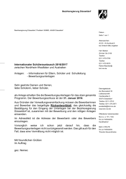 Bewerbungsunterlagen - Bezirksregierung Düsseldorf