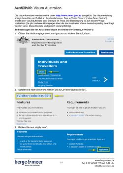 Ausf&uuml;llhilfe Visum Australien