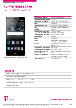 HUAWEI MATE S GRAU Touch. Made Powerful