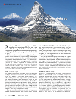 Japans firmen zieht es in die schweiz