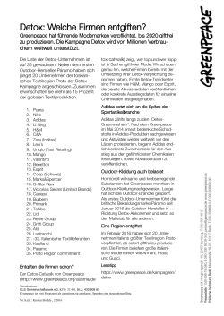 Factsheet Detox: Welche Firmen entgiften? | Greenpeace