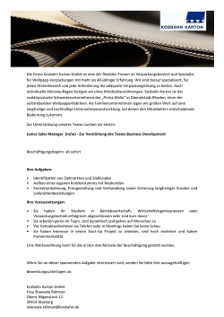 Die Firma Kosbahn Karton GmbH ist eine der flexiblen Firmen im