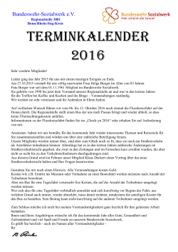 Terminkalender Regionalstelle Bonn-Rhein-Sieg