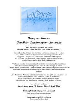 Heinz von Gunten Gemälde - Zeichnungen - Aquarelle