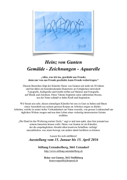 Heinz von Gunten Gem&auml;lde - Zeichnungen - Aquarelle