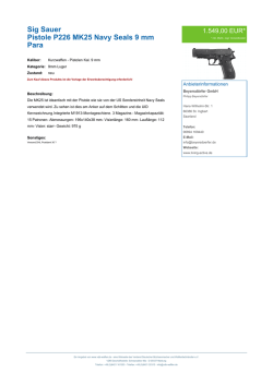 Sig Sauer Pistole P226 MK25 Navy Seals 9 mm Para