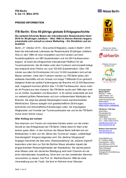 ITB Berlin: Eine 50-j&auml;hrige globale Erfolgsgeschichte