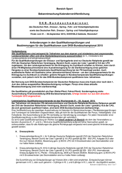 Qualifikationsanforderungen 2015 - Deutsche Reiterliche Vereinigung