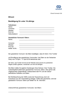 EEvent Best&auml;tigung f&uuml;r unter 16