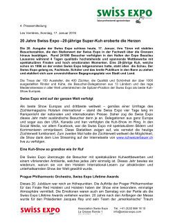 Pressemitteilung - 20 Jahre Swiss Expo –20-jährige Super