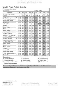 Fahrplan Linie 018Gültig ab 01.08.2015
