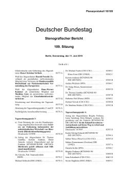 Plenarprotokoll 18/109 - DIP des Bundestages