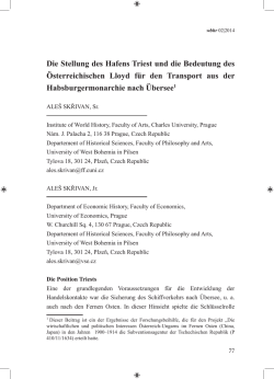 Die Stellung des Hafens Triest und die Bedeutung des
