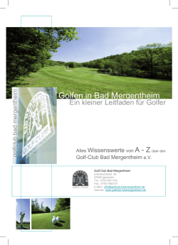 Leitfaden für Golfer - Golf Club Bad Mergentheim eV