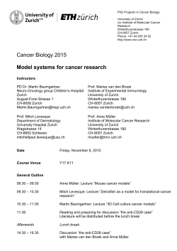 Program  - Cancer Network Zurich