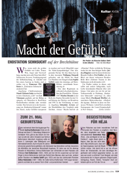 März 2016: Augsburg Journal - Kulturkritik 2