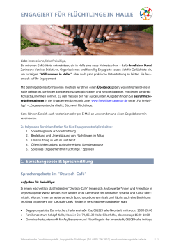 engagiert für flüchtlinge in halle - bei der Freiwilligen