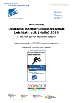 Deutsche Hochschulmeisterschaft Leichtathletik (Halle) 2016