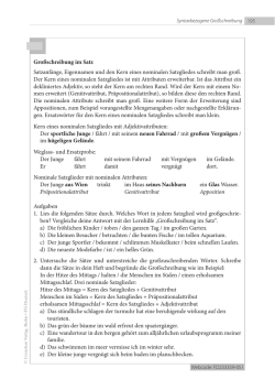 Großschreibung im Satz Satzanfänge, Eigennamen und den Kern