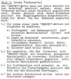 dem Gabelkopf montiert werden, wobei das Vorderradmittels einer