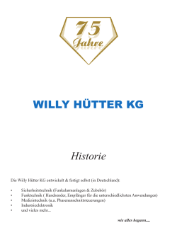 Die Willy Huetter KG Historie