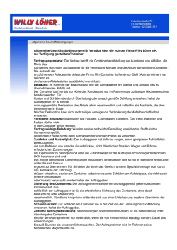 Allgemeine Geschäftsbedingungen für Verträge über die von der
