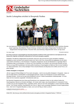 Grundsteinlegung Jacob Leitungsbau