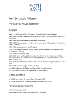 Prof. Dr. Jacob Thiessen