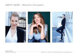 Jasmin Jacob &ndash; Moderatorin, Schauspielerin