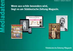 Preisliste SZ-Magazin - Die Produkte der Süddeutschen Zeitung
