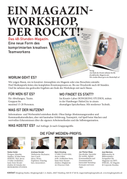 Ein Magazin- Workshop, dEr rockt!
