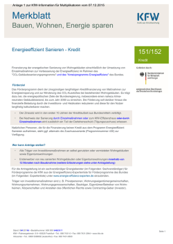 Merkblatt Energieeffizient Sanieren – Kredit