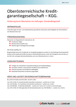 Oberösterreichische Kredit- garantiegesellschaft – KGG.