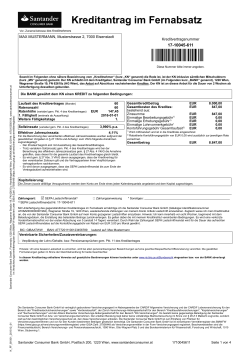Kreditantrag im Fernabsatz - Santander Consumer Bank Österreich