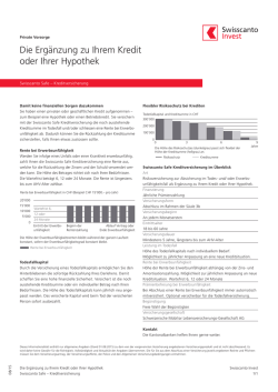 Die Ergänzung zu Ihrem Kredit oder Ihrer Hypothek
