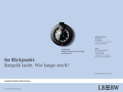 Im Blickpunkt. Bargeld lacht. Wie lange noch?