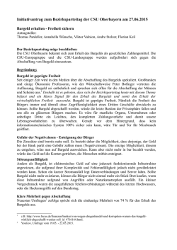 Initiativantrag "Bargeld erhalten - Freiheit sichern"