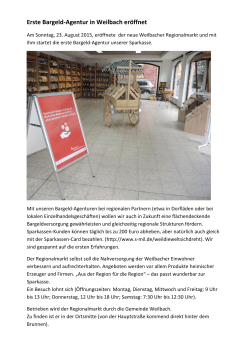 Erste Bargeld-Agentur in Weilbach eröffnet