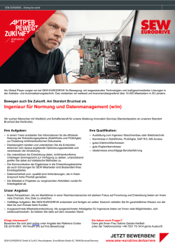 Ingenieur f&uuml;r Normung und Datenmanagement (w/m)