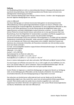 Haltung - Tierpsychologie