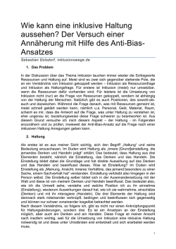 Inklusion und Haltung - Skript f&uuml;r Audiobeitrag