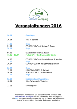 Veranstaltungen 2016 - Riedsee