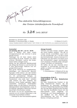 Hei&szlig;e Feder Nr 124 Juli 2015 - Freie Waldorfschule Frankfurt am Main
