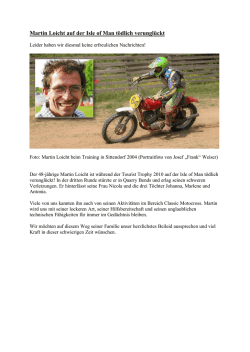 Martin Loicht auf der Isle of Man tödlich verunglückt