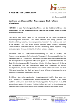 Verfahren um Wasserzähler: Klagen gegen Stadt Hofheim