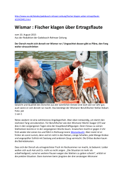 Wismar : Fischer klagen über Ertragsflaute