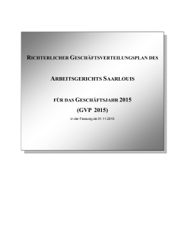 Geschäftsverteilungsplan Arbeitsgericht Saarlouis 2015