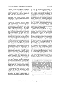 J&uuml;dische Klagen gegen Reichs - H-Soz-Kult